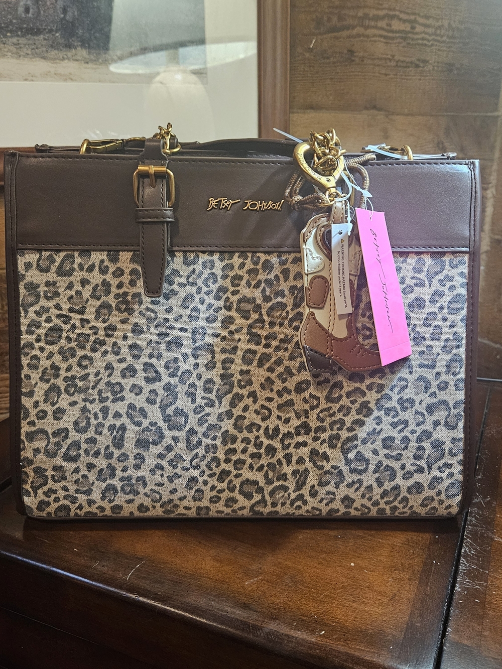 Betsey Johnson Leopard-Print Tote Bag in Brown